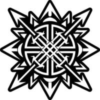 A solid style icon of chaos arrow tattoo vector