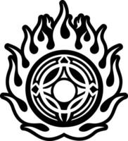 A filled style icon of blazing symbol vector