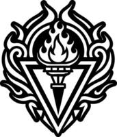 A glyph style icon of fire torch symbol vector