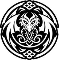A glyph style icon of abyssal dragon symbol vector