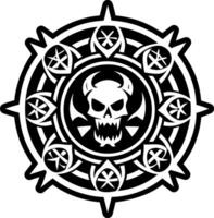 A solid style icon of hell circle symbol vector