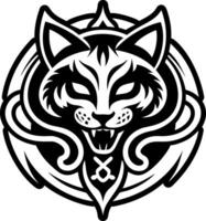 A filled style icon of magic cat symbol vector