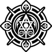 A solid style icon of arcane ritual symbol vector