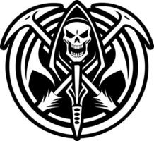 A filled style icon of death scythe symbol vector