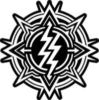 A solid style icon of lightning symbol vector