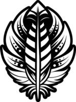A solid style icon of crow feather symbol vector