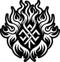 A filled style icon of fire rune symbol vector