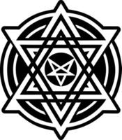 A glyph style icon of hexagram symbol vector