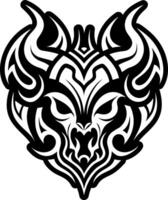 A solid style icon of evil horns symbol vector