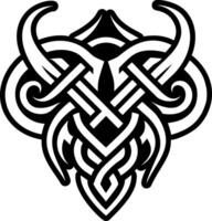 A filled style icon of horned rune symbol vector