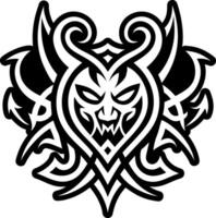 A glyph style icon of devil script tattoo vector