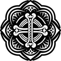 A filled style icon of crosses bones symbol vector