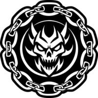 A filled style icon of evil spirit tattoo vector