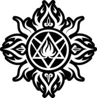 A glyph style of fire symbol vector