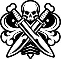 A glyph style icon of crossed skull symbol vector