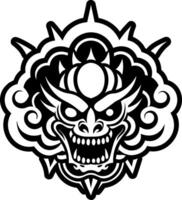 A solid style icon of evil head symbol vector