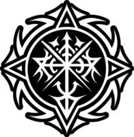A glyph style icon of magic rune tattoo vector