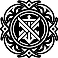 A filled style icon of runic tattoo vector