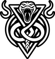A solid style icon of snake head symbol vector