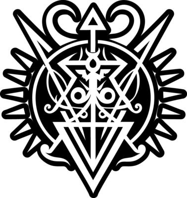 A solid style icon of occult tattoo