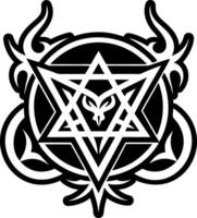 A filled style icon of satanic pentagram symbol vector