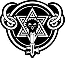 A solid style icon of satanic key symbol vector