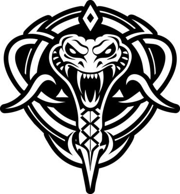 A solid style icon of snake tattoo