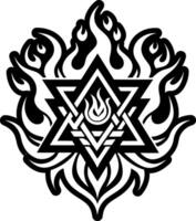 A solid style icon of satanic sigil symbol vector