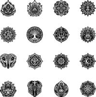 A set of different designs for the chakra vector