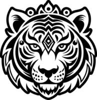 A solid style icon of tiger symbol vector