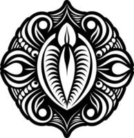 A filled style icon of cowrie shell symbol vector