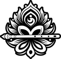 A filled style icon of indian flute symbol vector