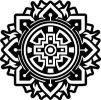A solid style icon of kalachakra symbol vector