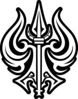 A filled style icon of trident weapon symbol vector