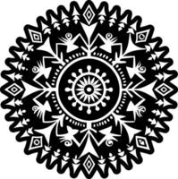 A black and white circular design with a circular pattern vector