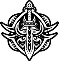 A glyph style icon of sword symbol vector