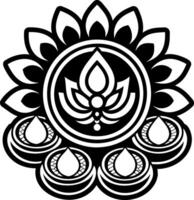 A solid style icon of goddess flower symbol vector