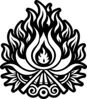 A solid style icon of holika symbol vector