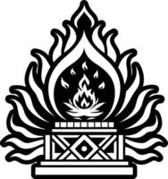 A solid style icon of firepit symbol vector