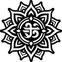 A solid style icon of sacred mark tattoo vector