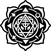 A solid style icon of sacred chakra symbol vector