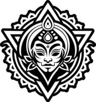 A glyph style icon of sthapana symbol vector