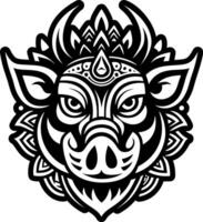 A filled style icon of boar symbol vector