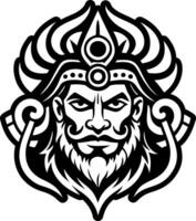 The head of a man with a beard and a crown vector