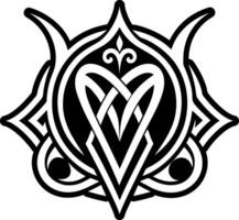 A celtic symbol with a heart in the middle vector