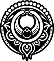 A solid style icon of nose ring symbol vector