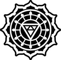 A solid style icon of sudarshan symbol vector