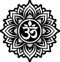 The om symbol in a flower pattern vector