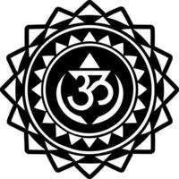 A solid style icon of om surya symbol vector