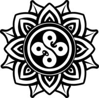 A solid style icon of karma flow symbol vector